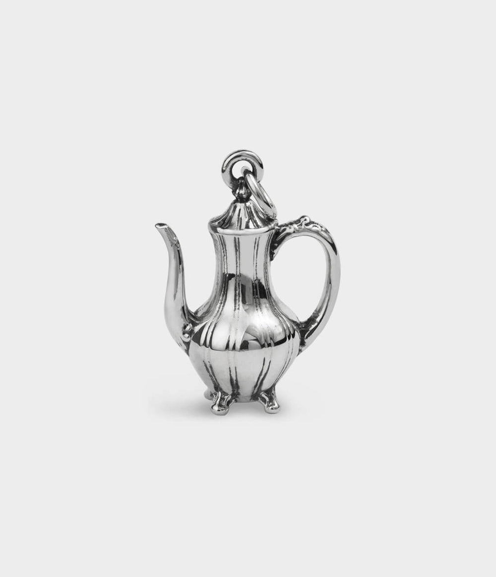 Antique Coffee Pot Charm / Sterling Silver