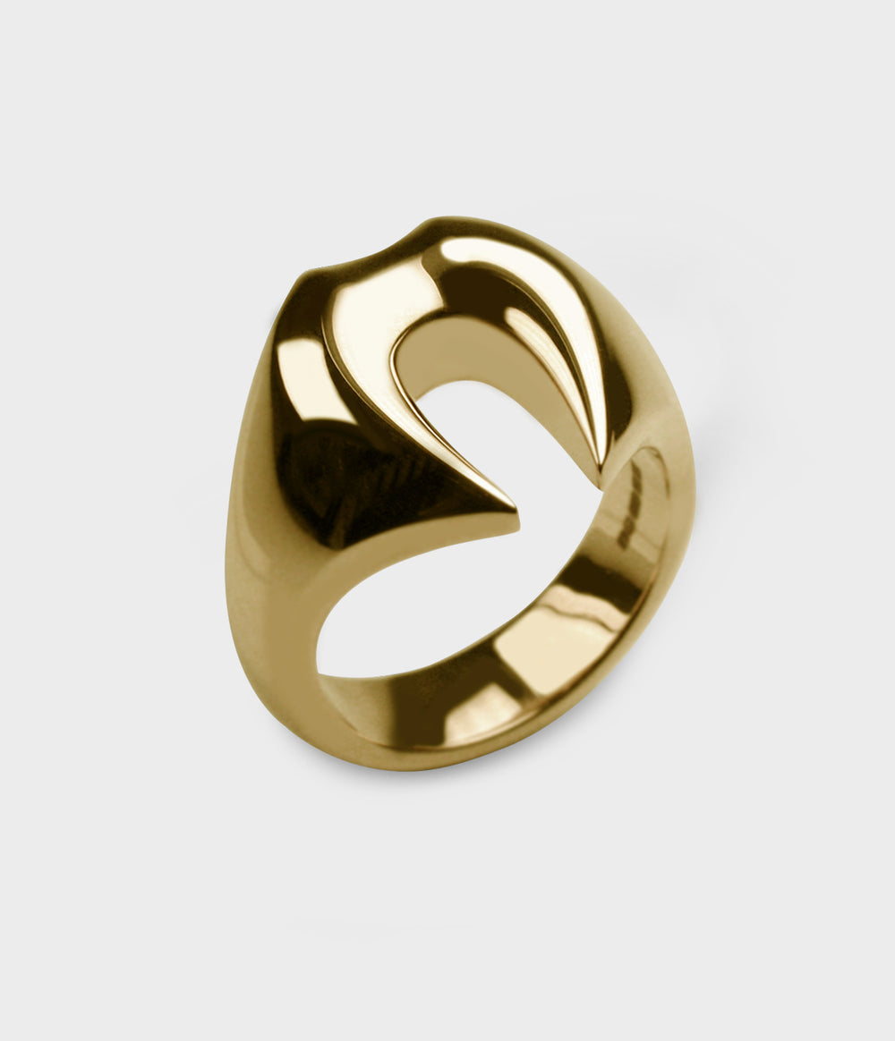 Fang Ring in 9ct Yellow Gold, Size L