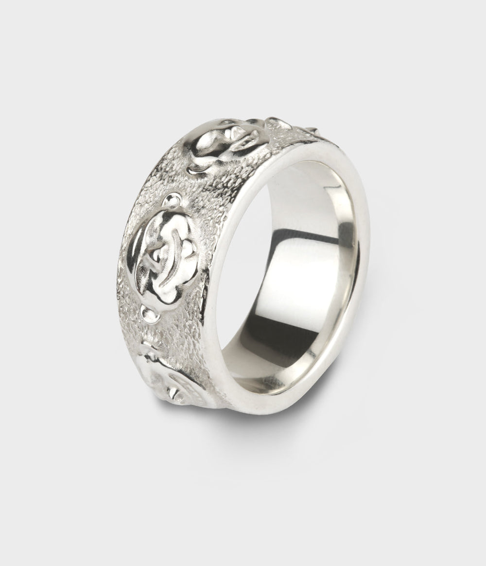 Faces Slim Ring in Silver, Size S1/2