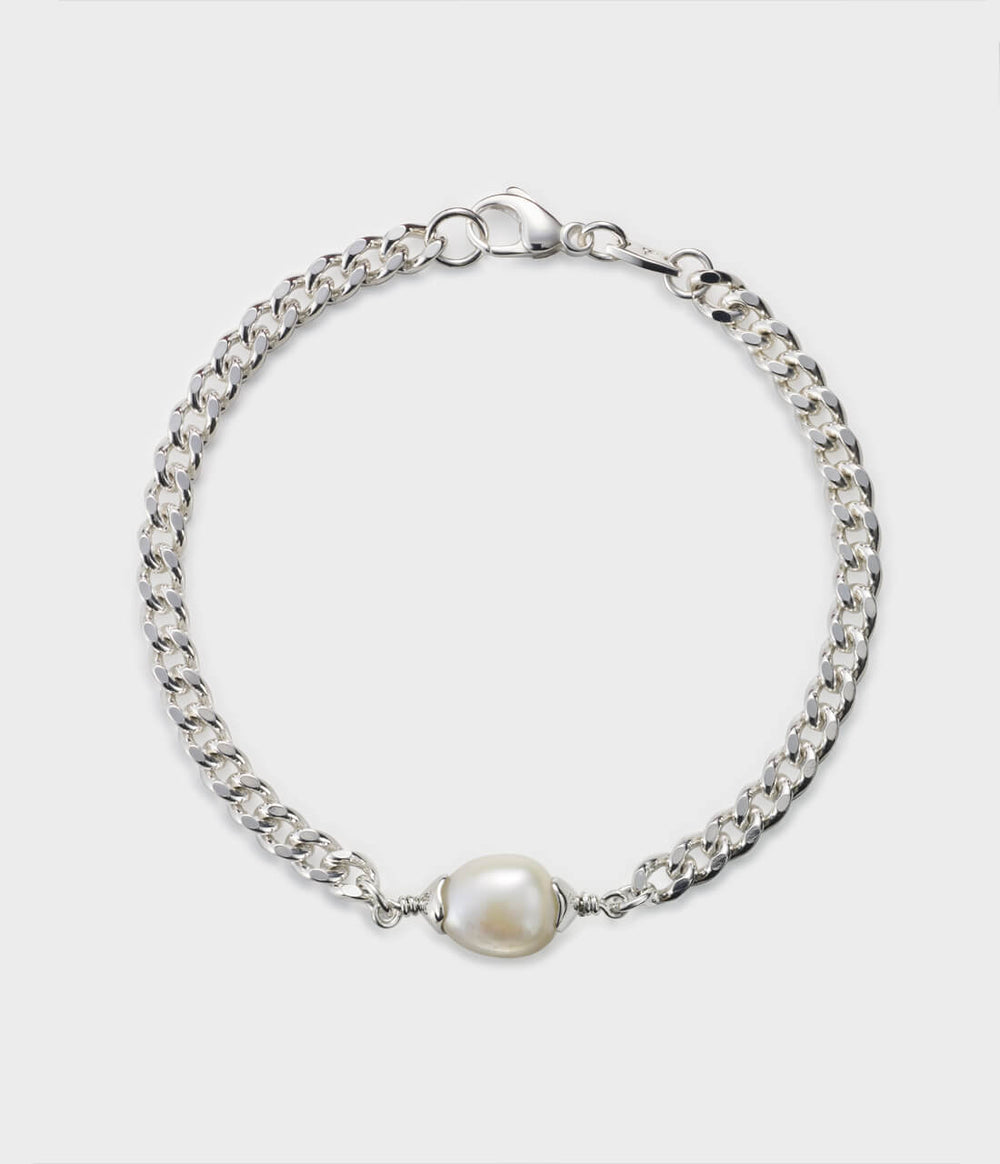 Galleon Bracelet with White Pearl, Size Large