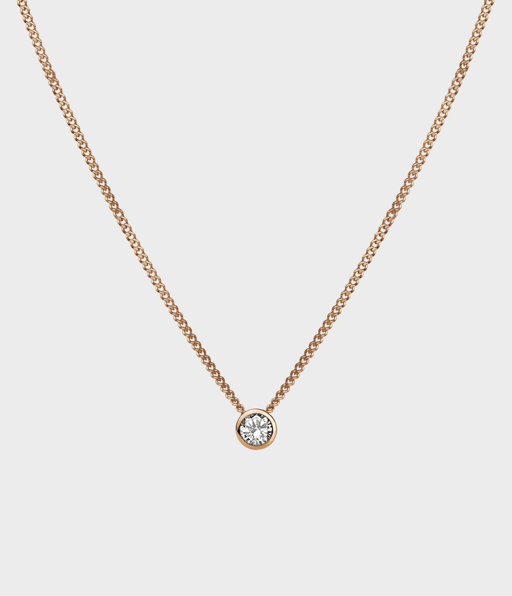 Halo 4 Necklace in 18ct Rose Gold with GVS Diamond