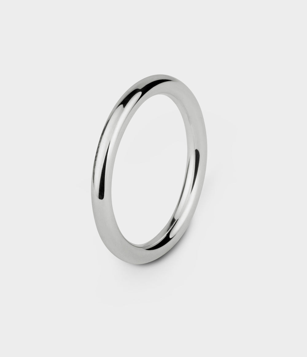 Halo Extra Slim Wedding Ring in Silver, Size J