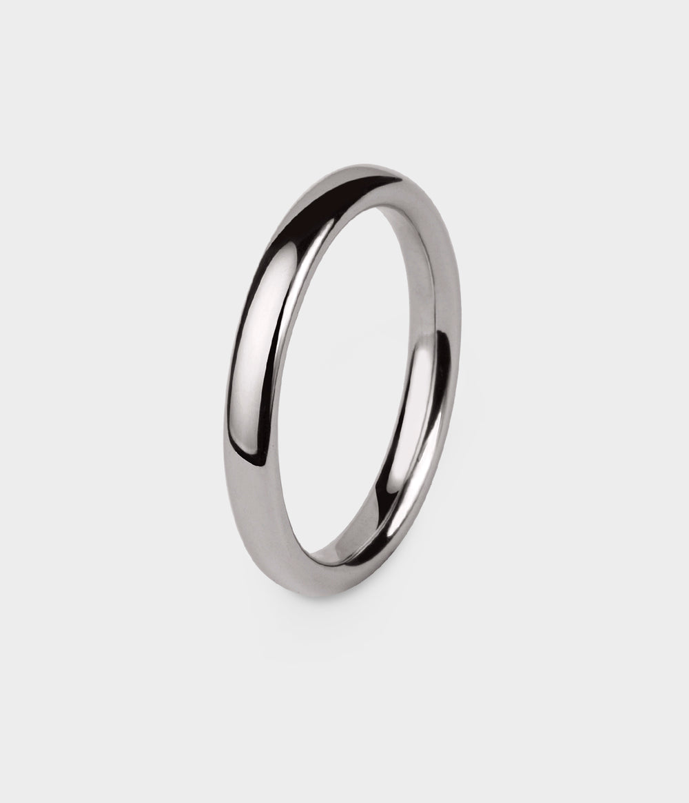 Halo Slim Wedding Ring in Palladium, Size J