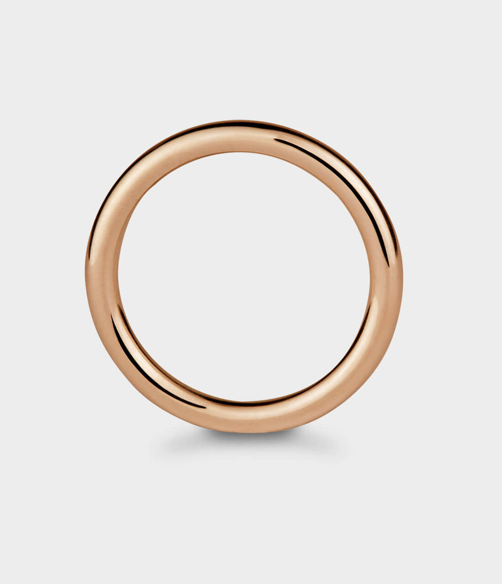 Halo Extra Slim Wedding Ring in 18ct Rose Gold, Size M 1/2
