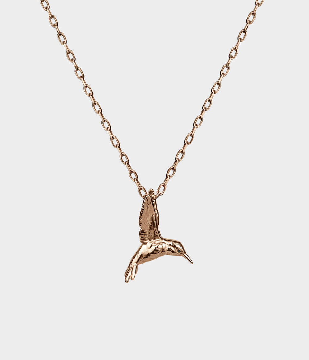 Hummingbird Necklace in 9ct Yellow Gold