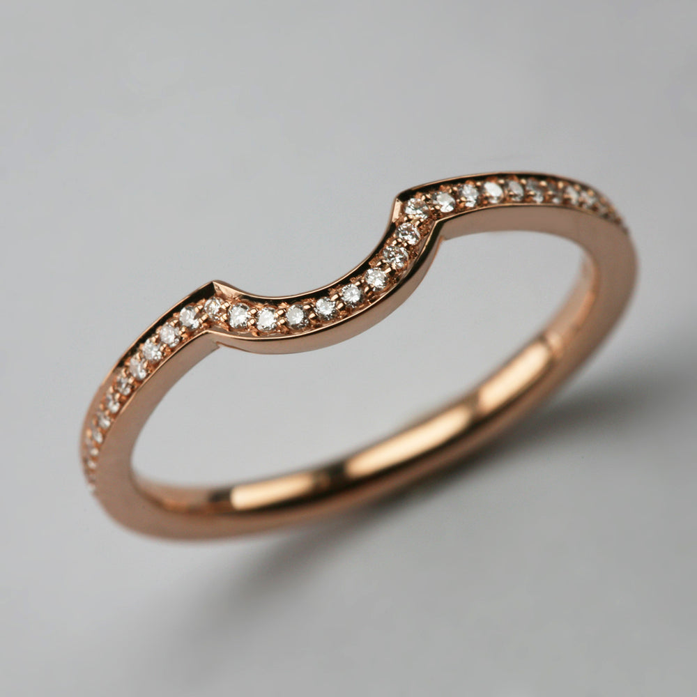 Diamond Pop Eternity Ring in 18ct Rose Gold with Diamond, Size L