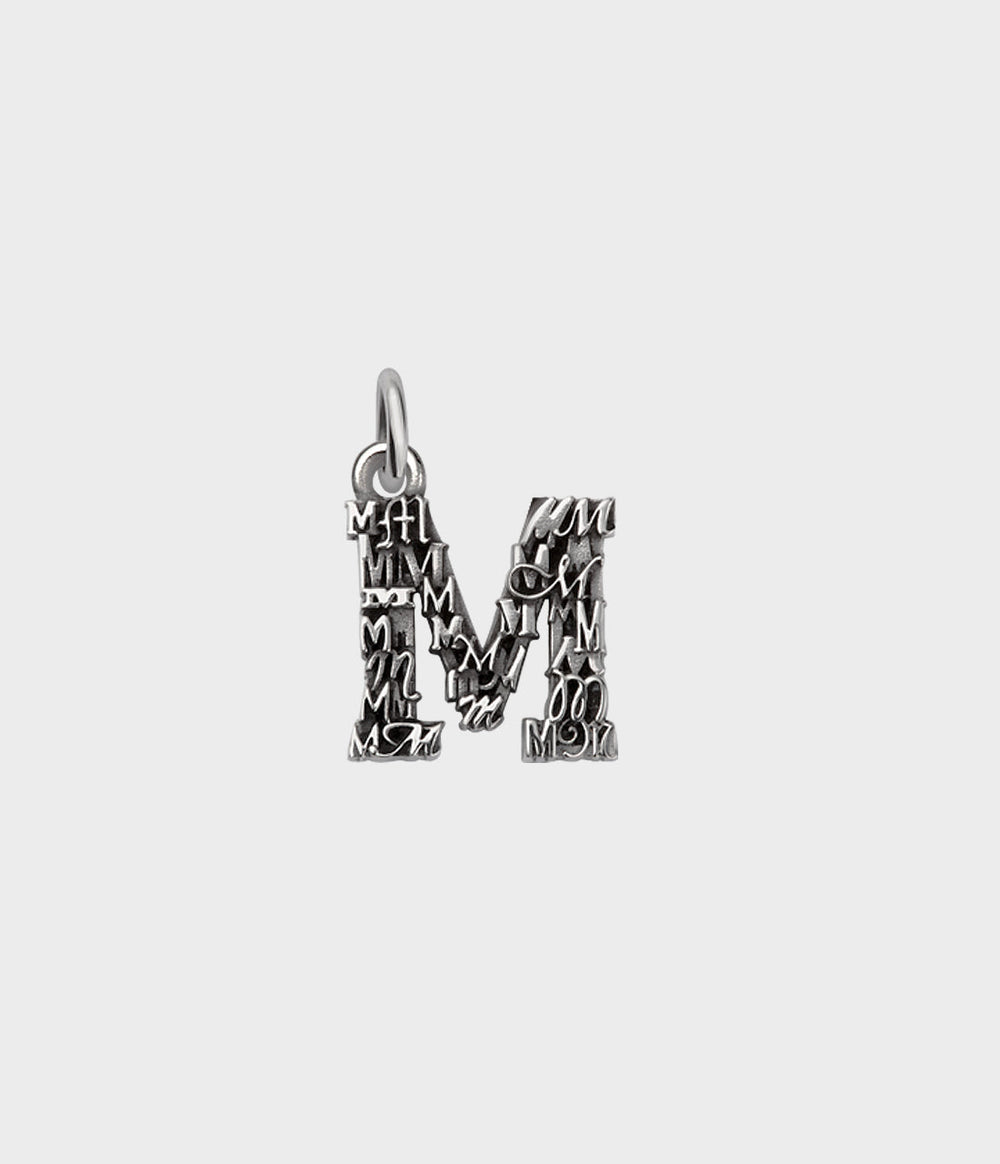 Letter Charm / Sterling Silver / M