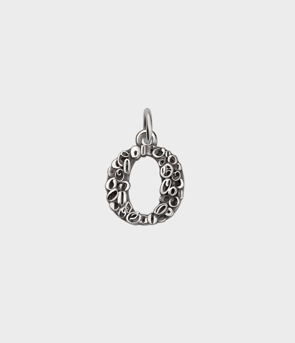 Letter Charm / Sterling Silver / O