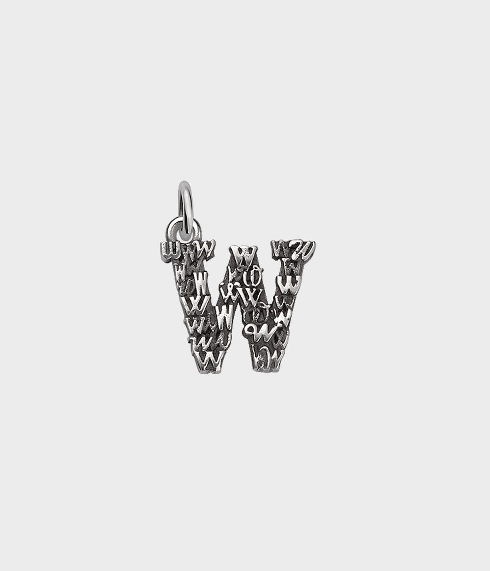 Letter Charm / Sterling Silver / W