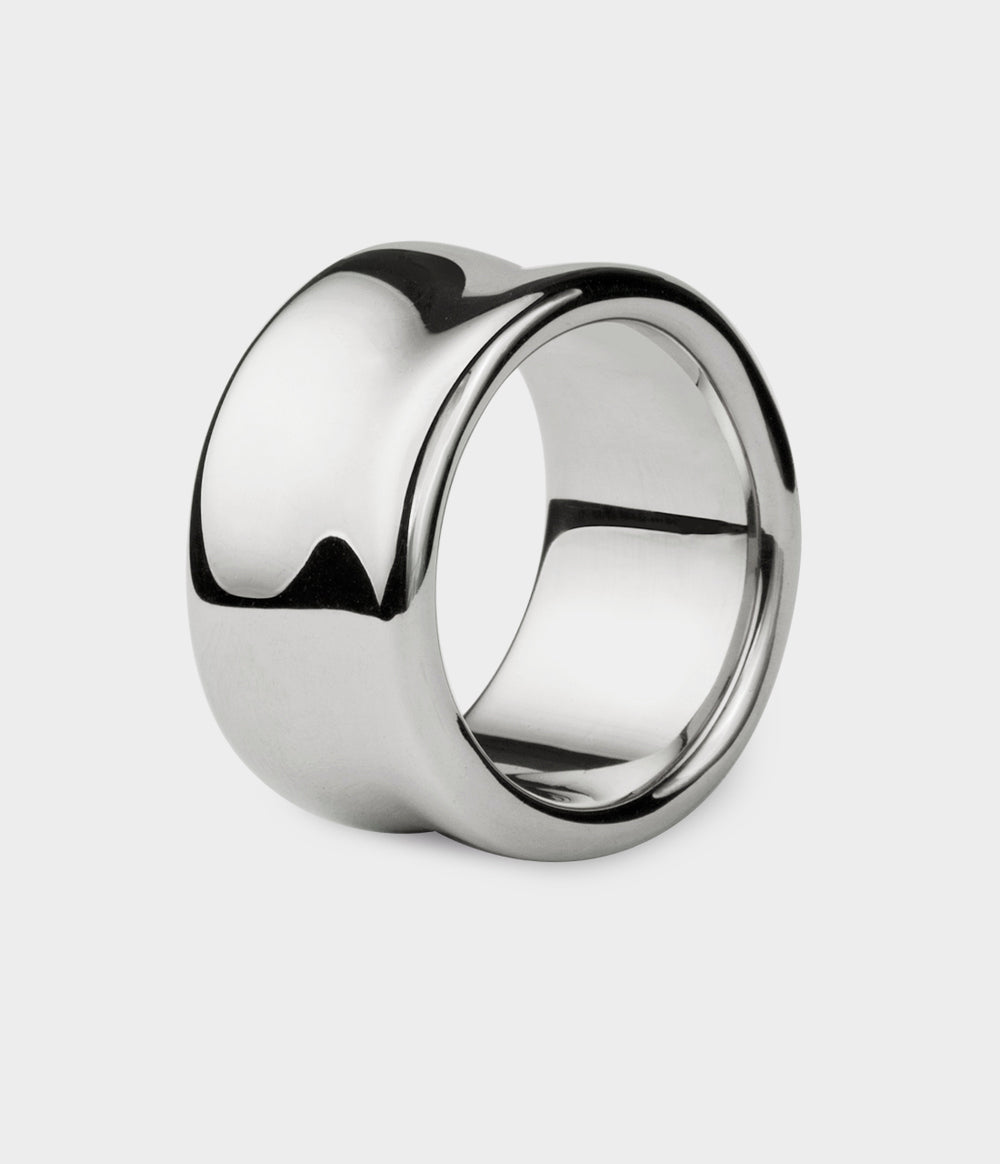 Liquid Wide Ring in Silver, Size L