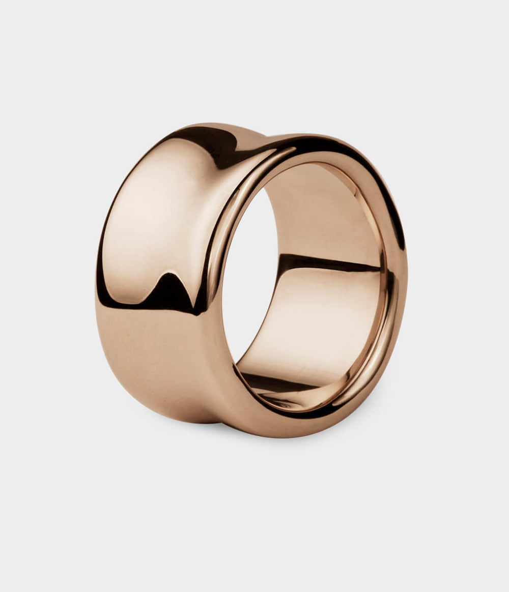 Liquid Wide Ring in 9ct Rose Gold, Size R
