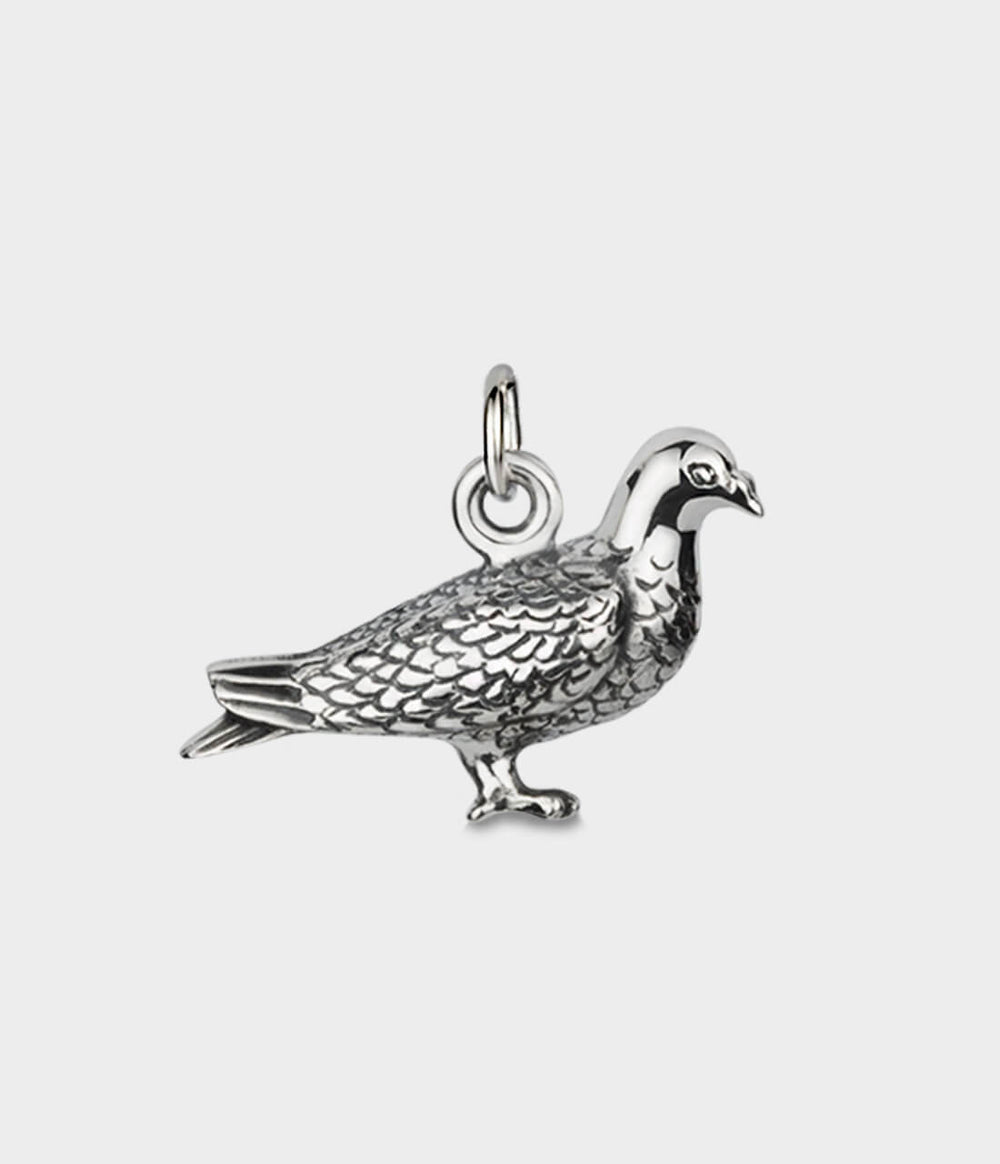 London Pigeon Charm / Sterling Silver