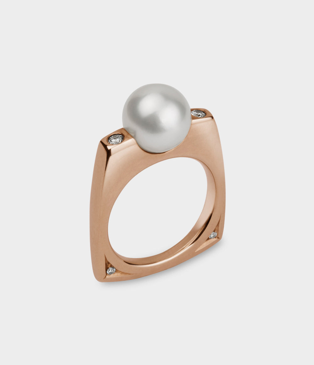 South Sea Pearl Ring in 9ct Rose Gold with Pearl, Size N