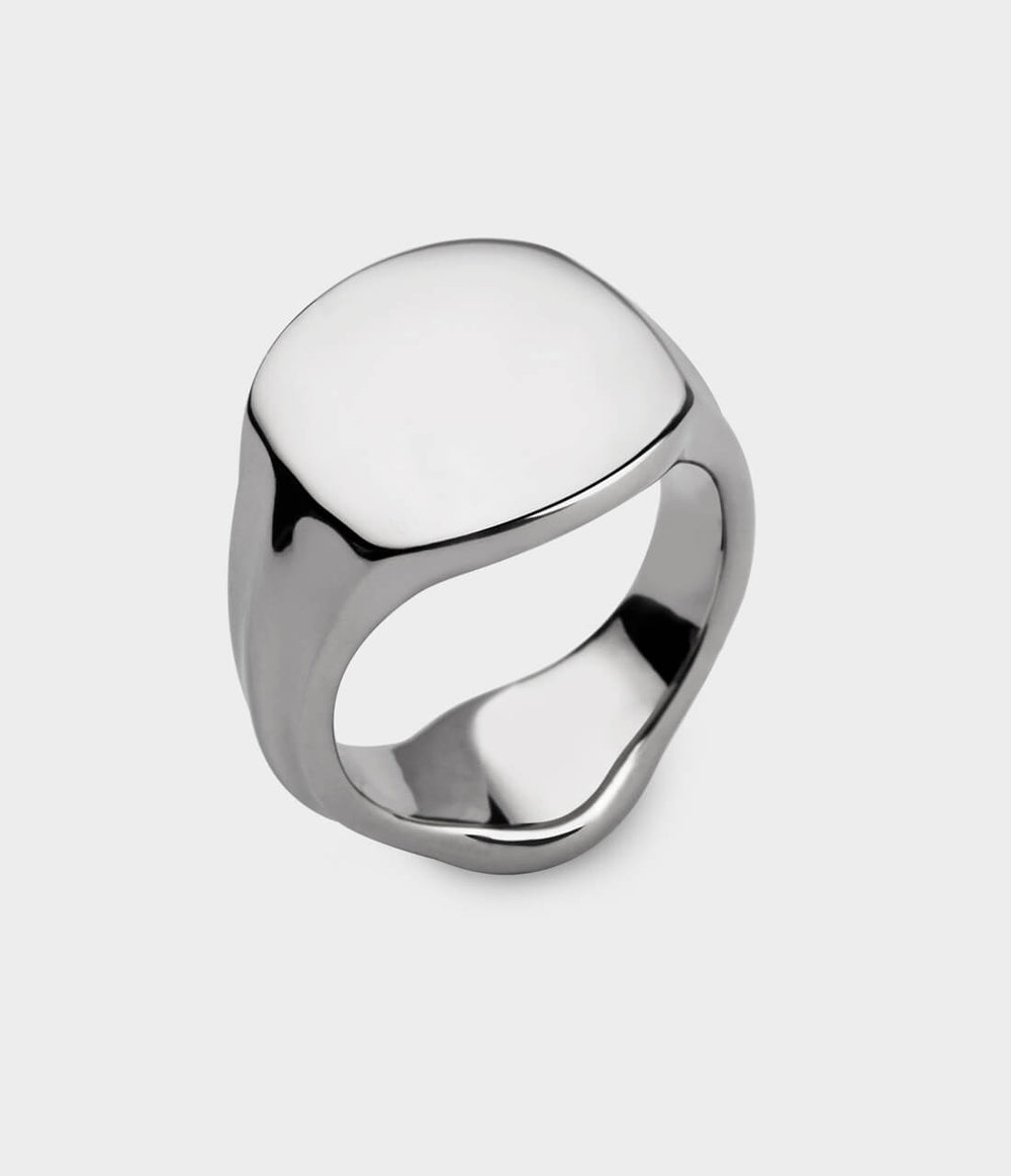 a handmade solid silver signet ring