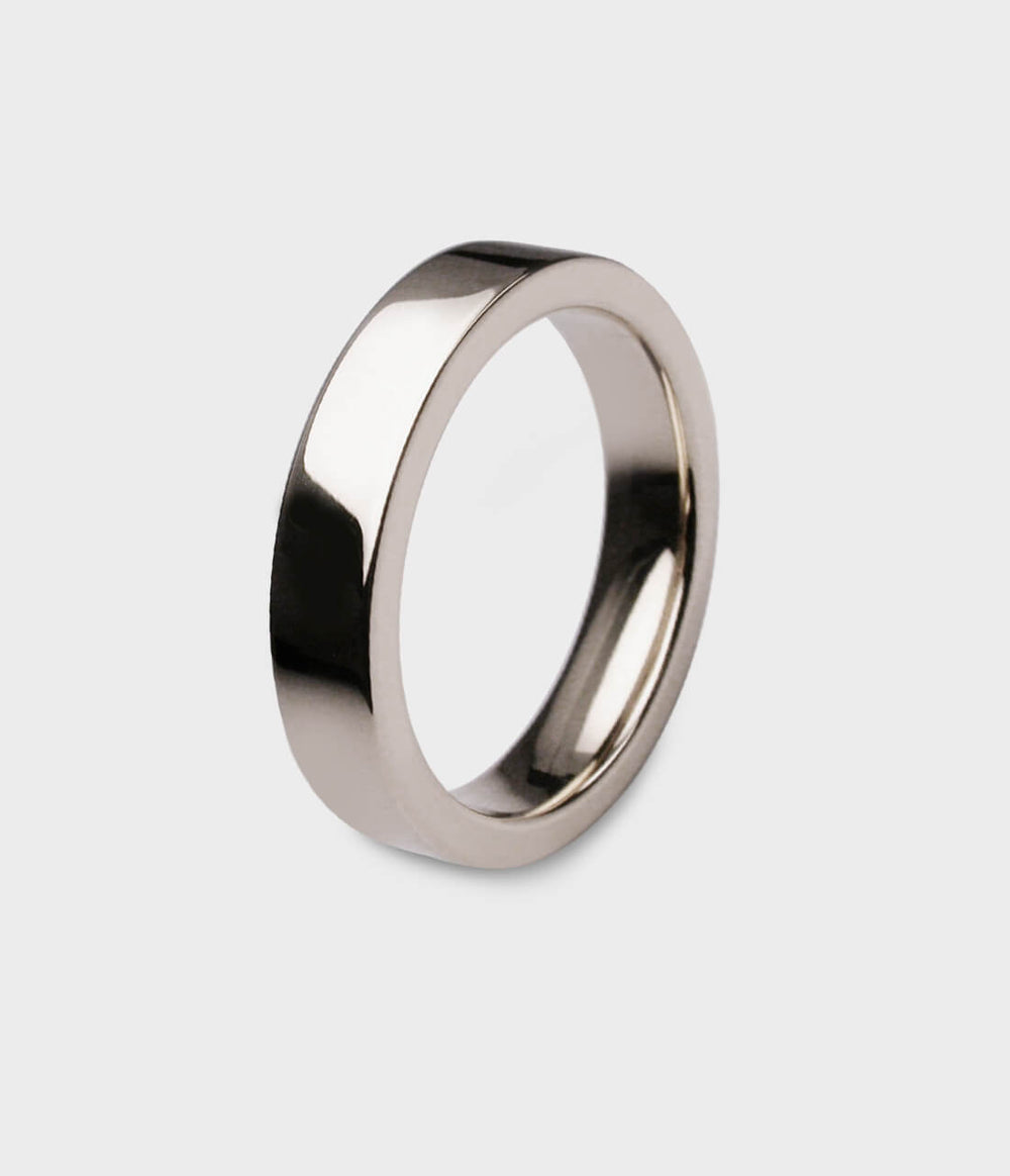 Times Square Slim Ring in 18ct White Gold, Size X