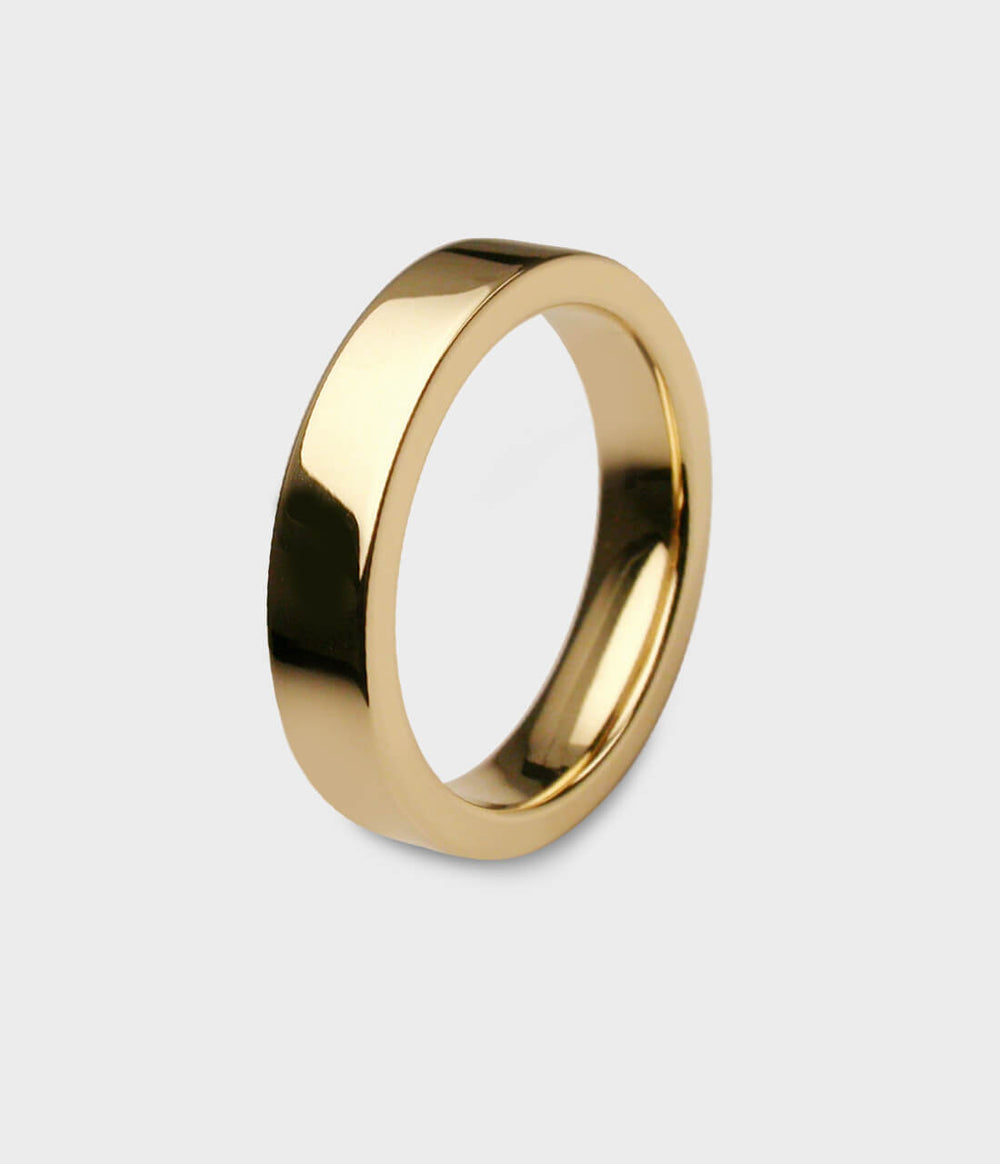 Times Square Slim Ring in 18ct Yellow Gold, Size U