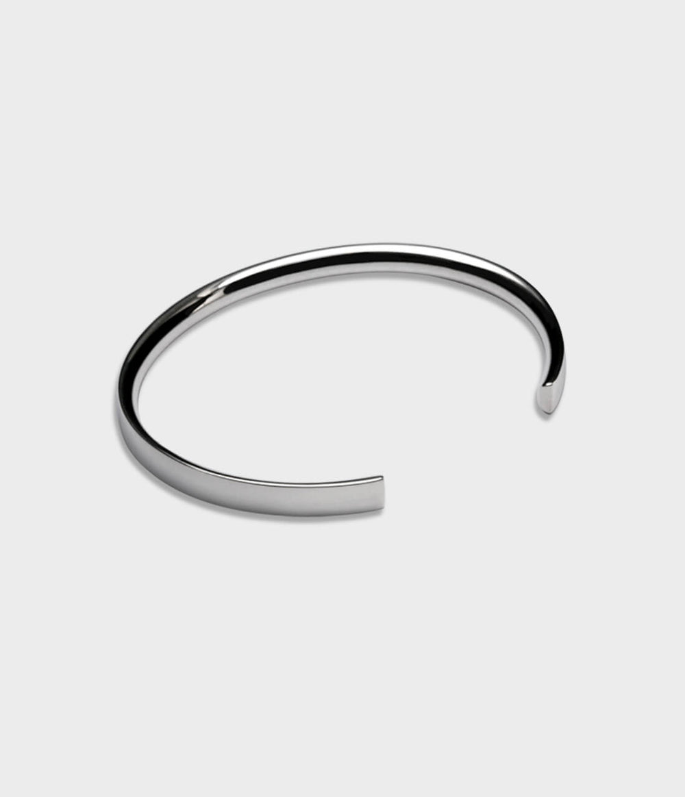 Viper 6 Bangle in Silver, Size Large