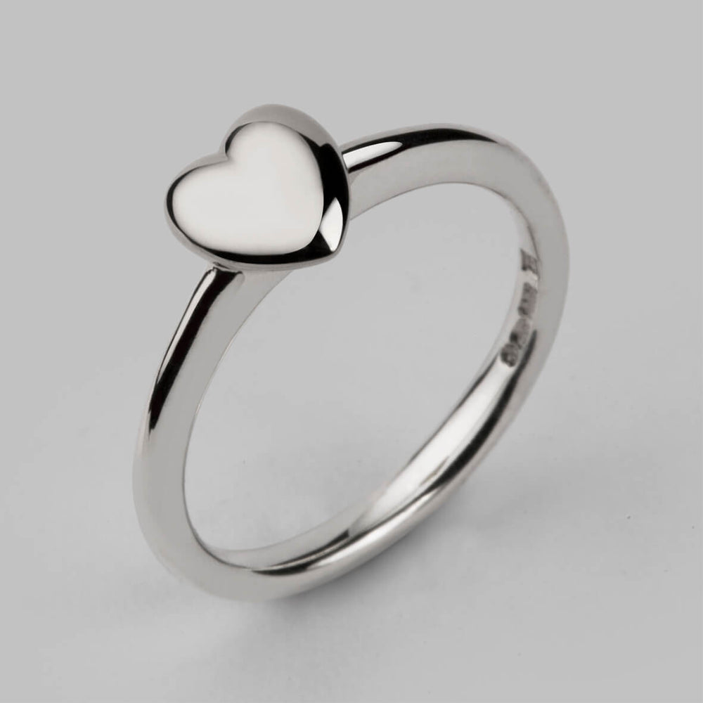 Heart Halo Ring in Silver, Size E