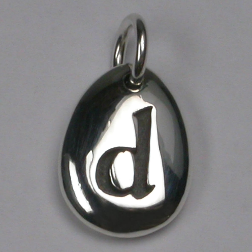 Silver Alphabet Charm - d