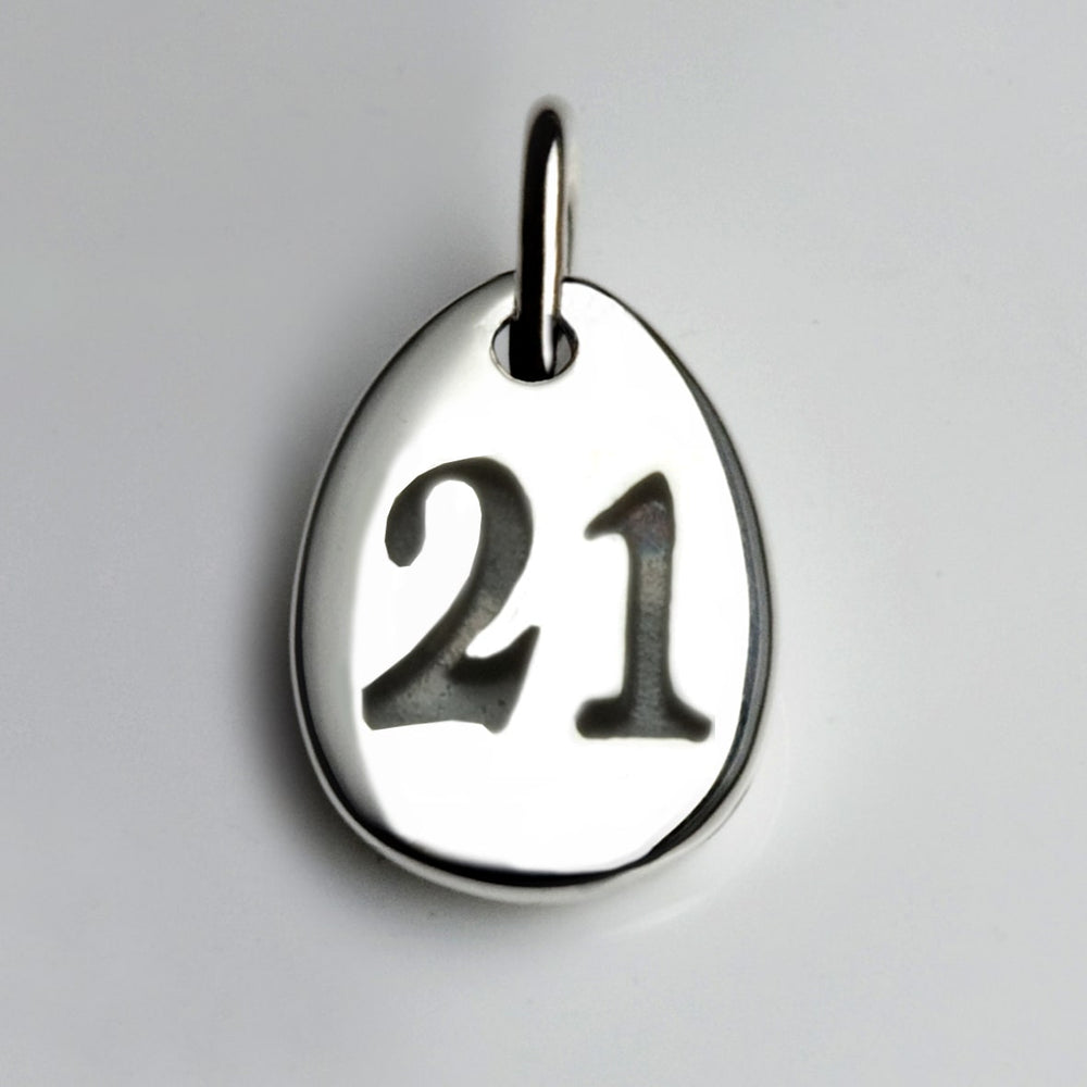 Number Charm Silver 21