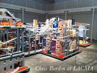 Chris Burden's Metropolis II kinetic sculpture of model cars and towers at LACMA in Los Angeles
