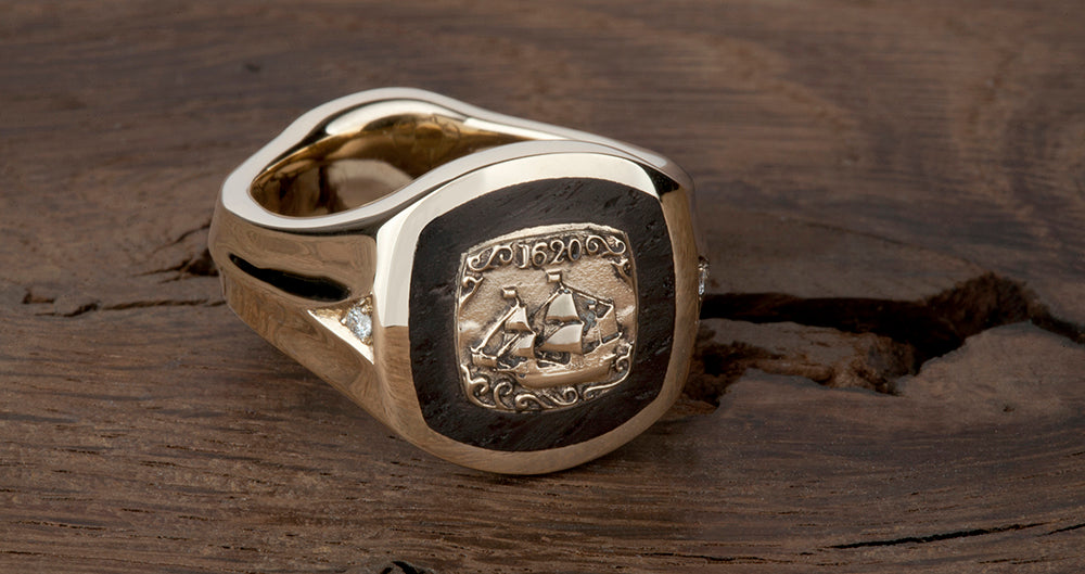 Mayflower wood ring by Stephen Einhorn