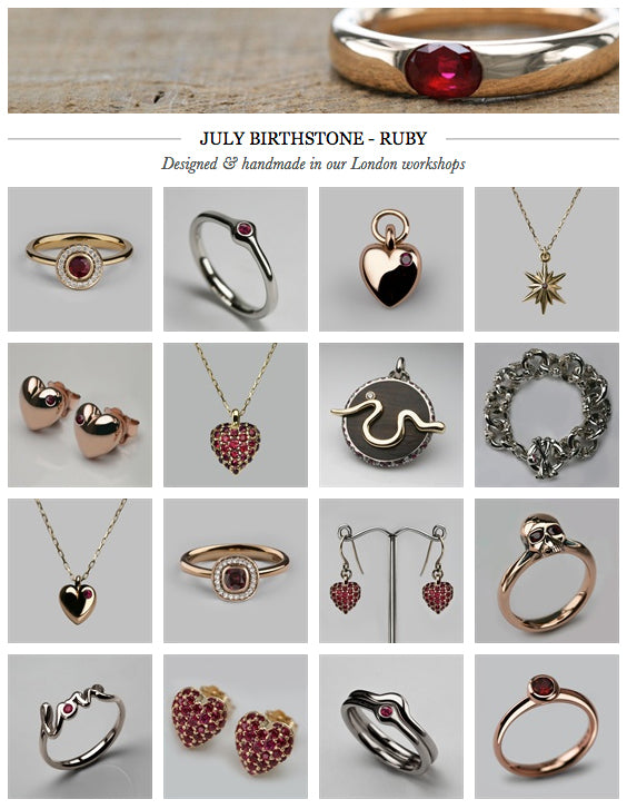 July Birthstone Jewellery – Ruby