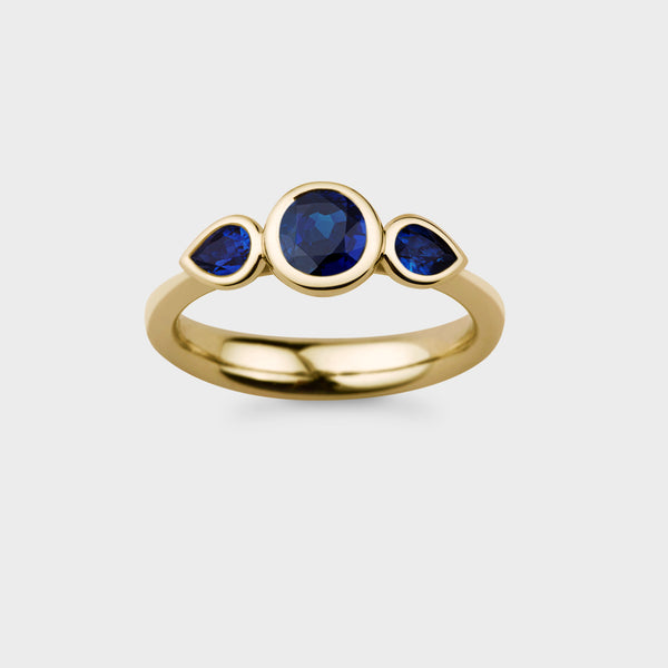 Angel 1/2 Carat Three Stone Engagement Ring in 18 Carat Yellow Gold - Custom Option - Alternate View