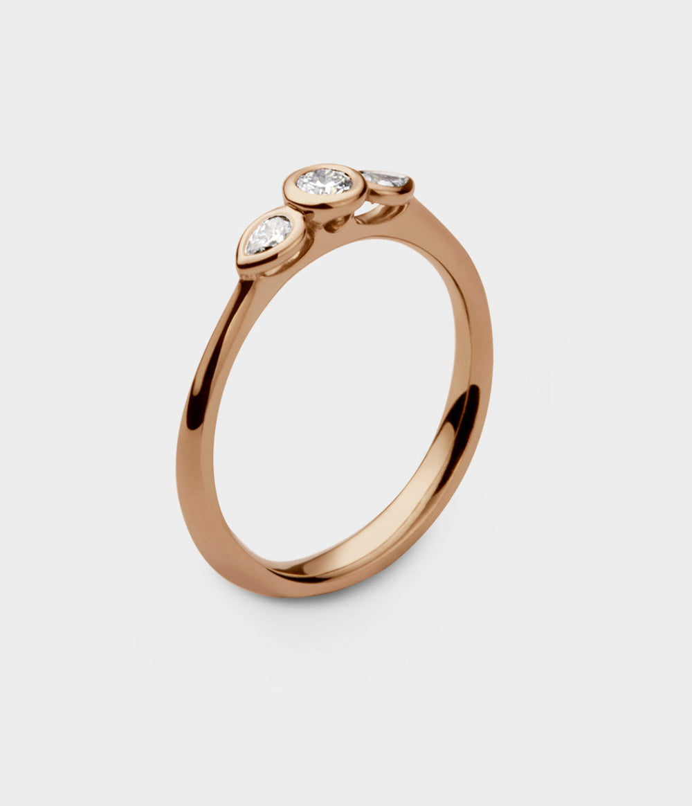 Angel Engagement ring in 18ct Rose Gold with 0.3ct Diamond, Size K
