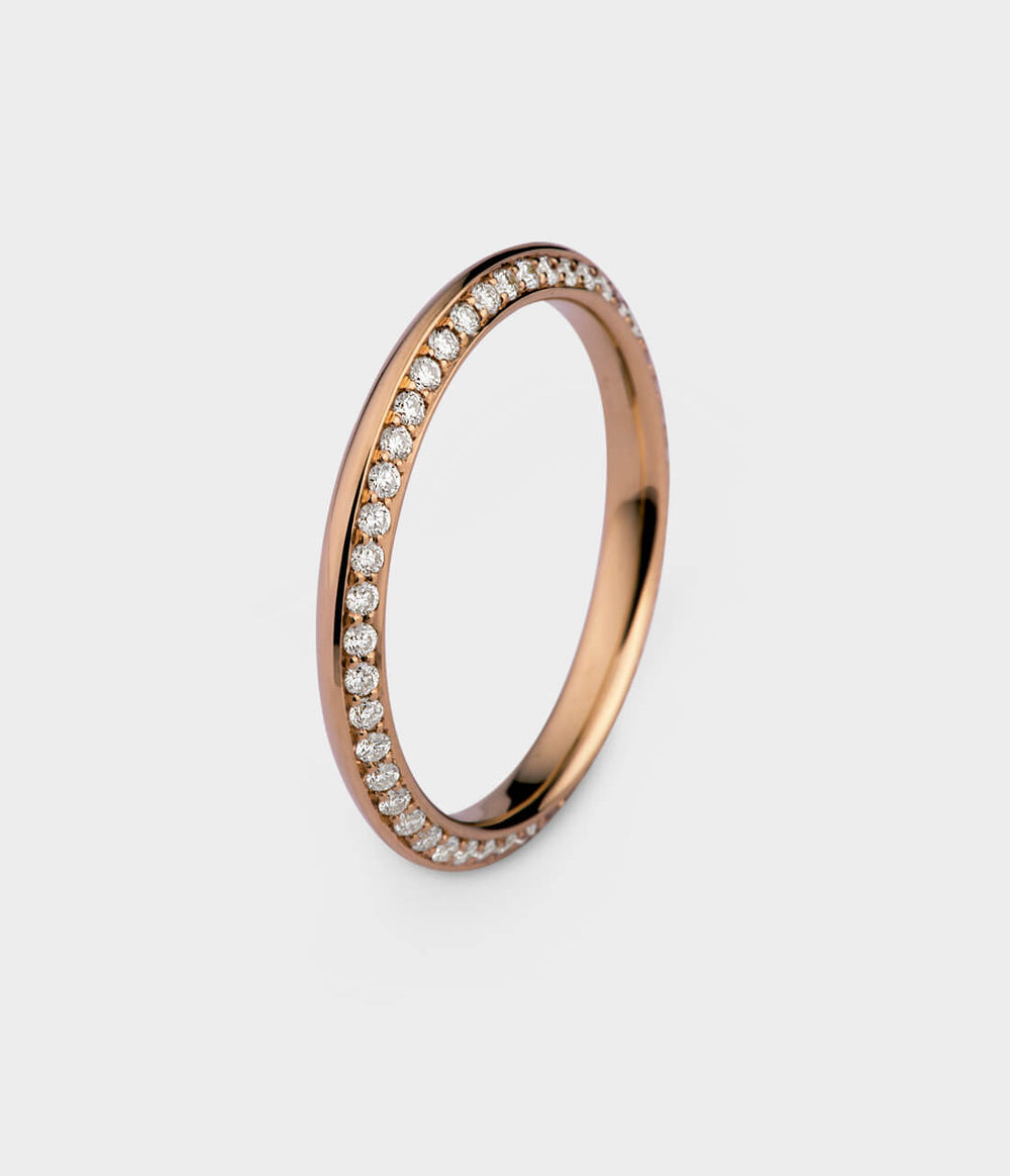 Angel Full Eternity Ring in 18ct Rose Gold with Diamond, Size N