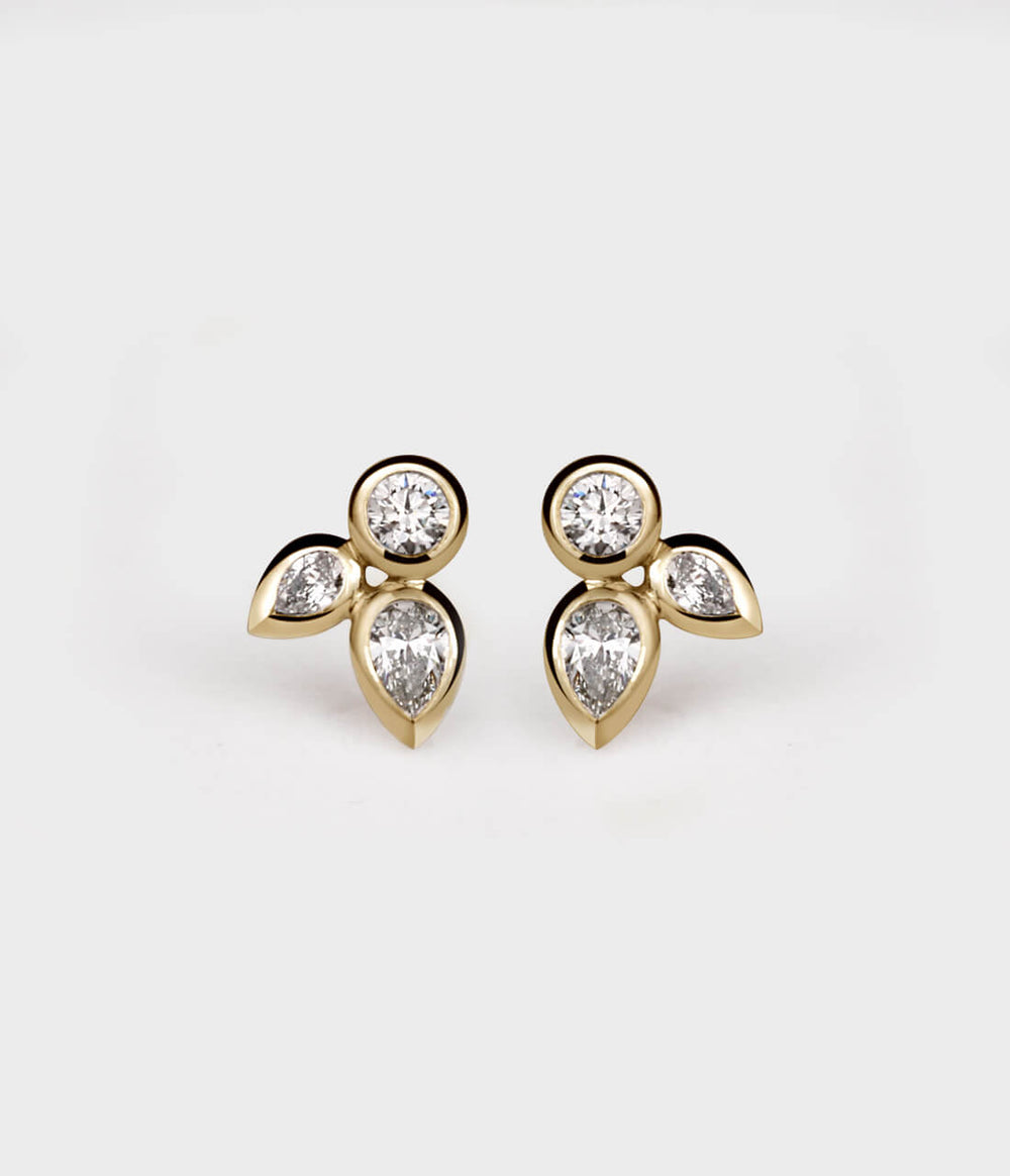 Angel Earrings / 18ct Yellow Gold / Diamonds