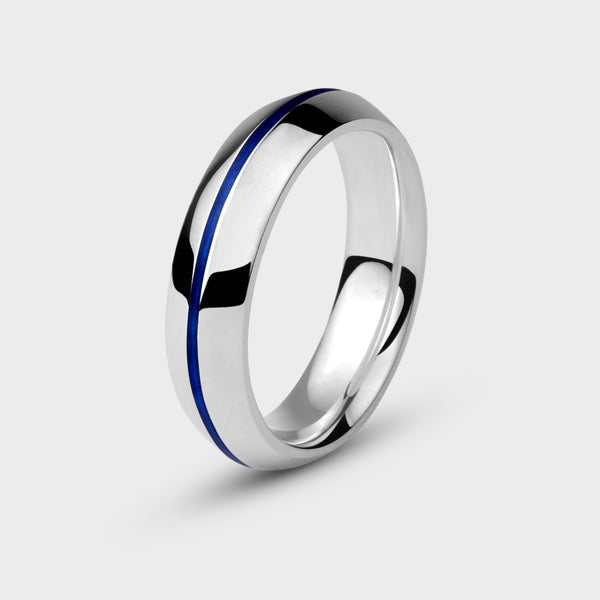 Enamel Angel Ray Ring in Platinum - Custom Option - Main View