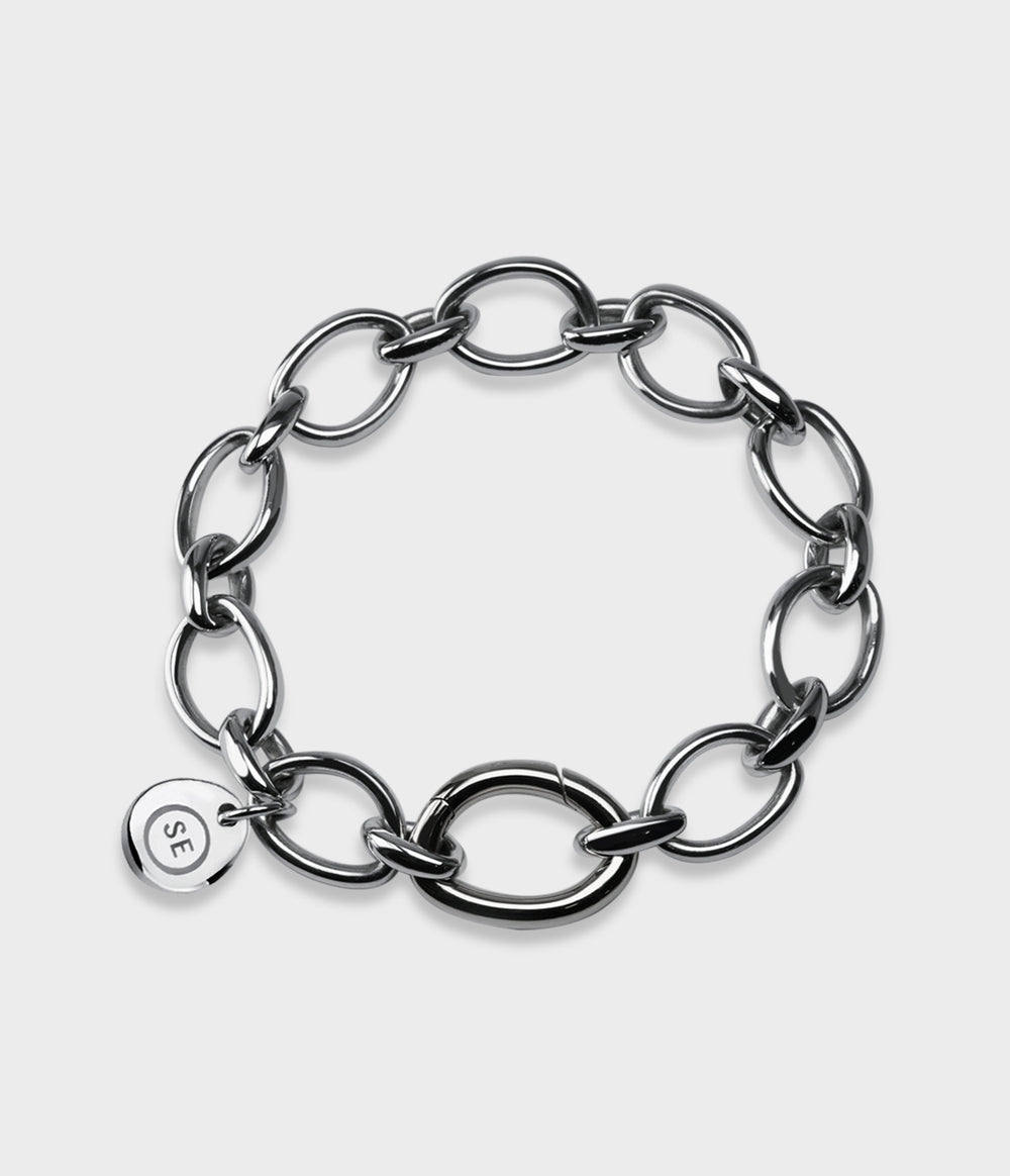 Belgravia Snap Bracelet with Silver, size Medium 21cm