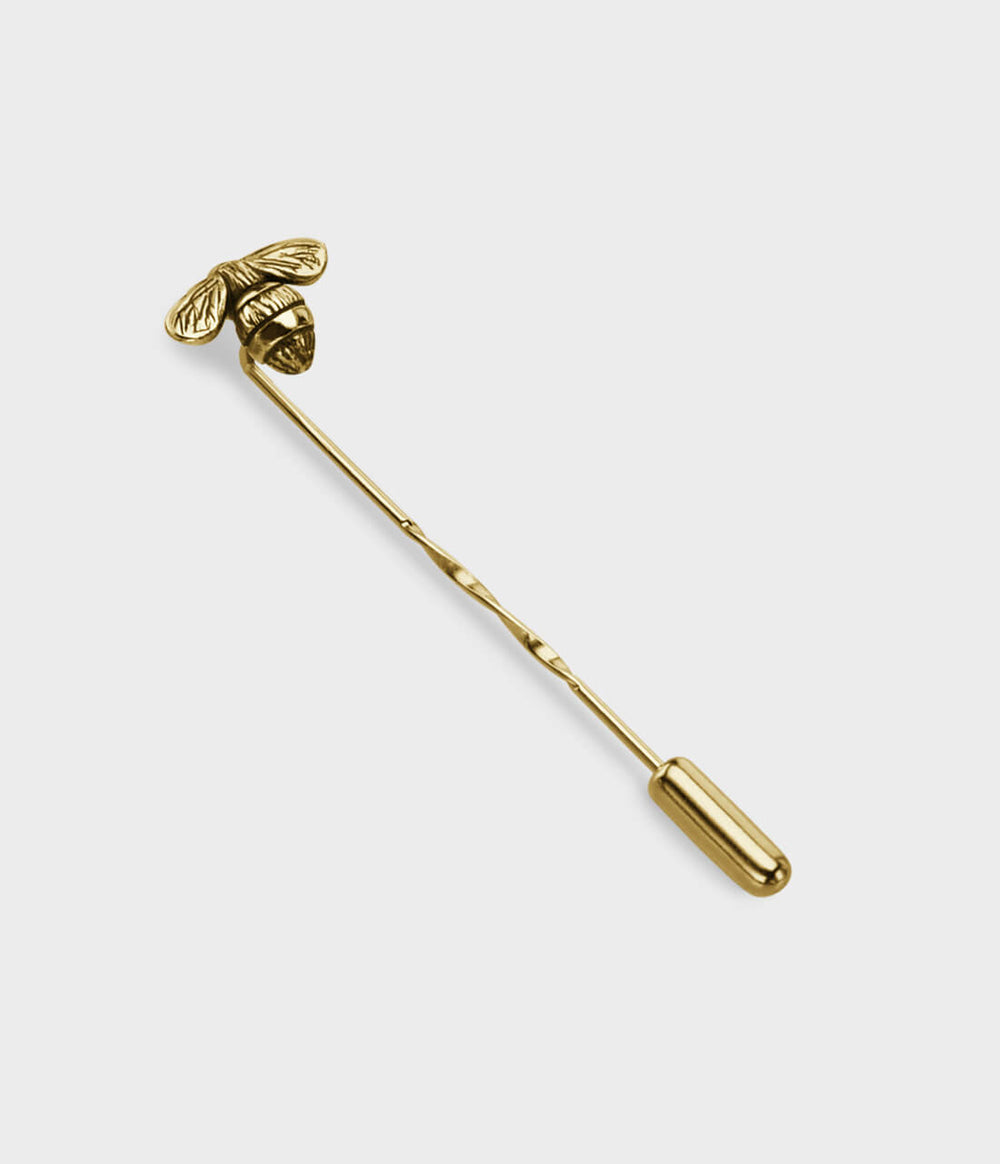 Bee Tie & Lapel Pin / 9ct yellow gold / No Stones