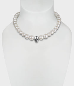 Blanche Skull & Pearl Necklace