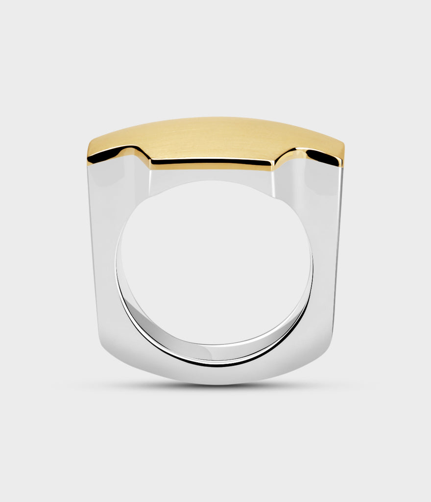 Boss Ring - Solid Silver with Gold Satin Finish – Stephen Einhorn