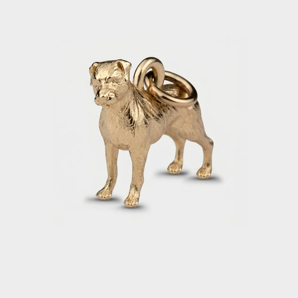 Bespoke Border Terrier Dog Charm In 9ct Yellow Gold by Stephen Einhorn
