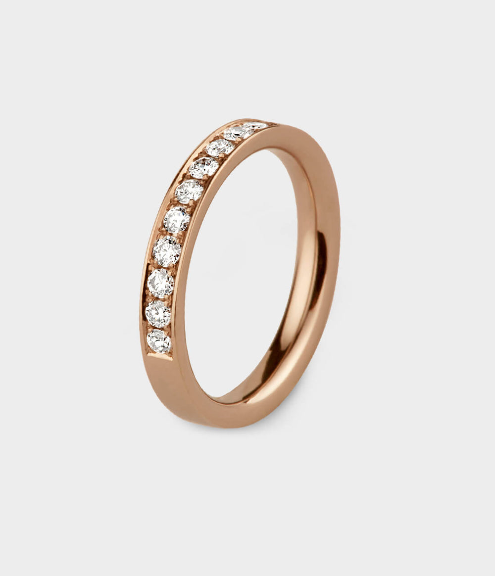 Circle of Light 1/2ct Half Eternity Ring in 18ct Rose Gold with Diamond, Size M