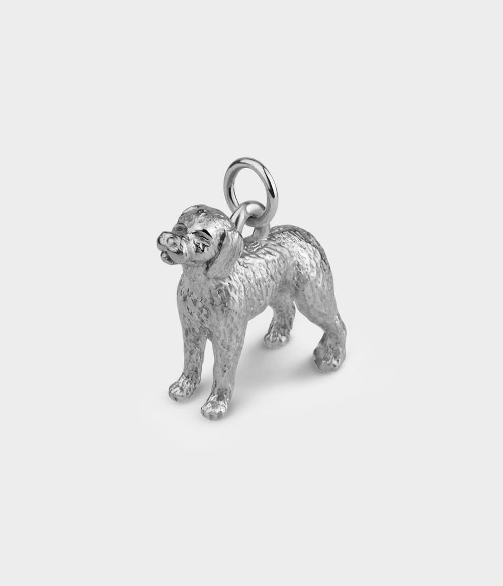 Cockapoo Dog Charm / Sterling Silver / no stones