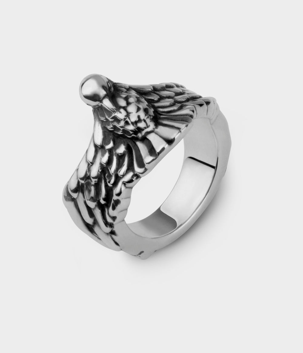 Pheonix Rising Ring in Silver, Size R