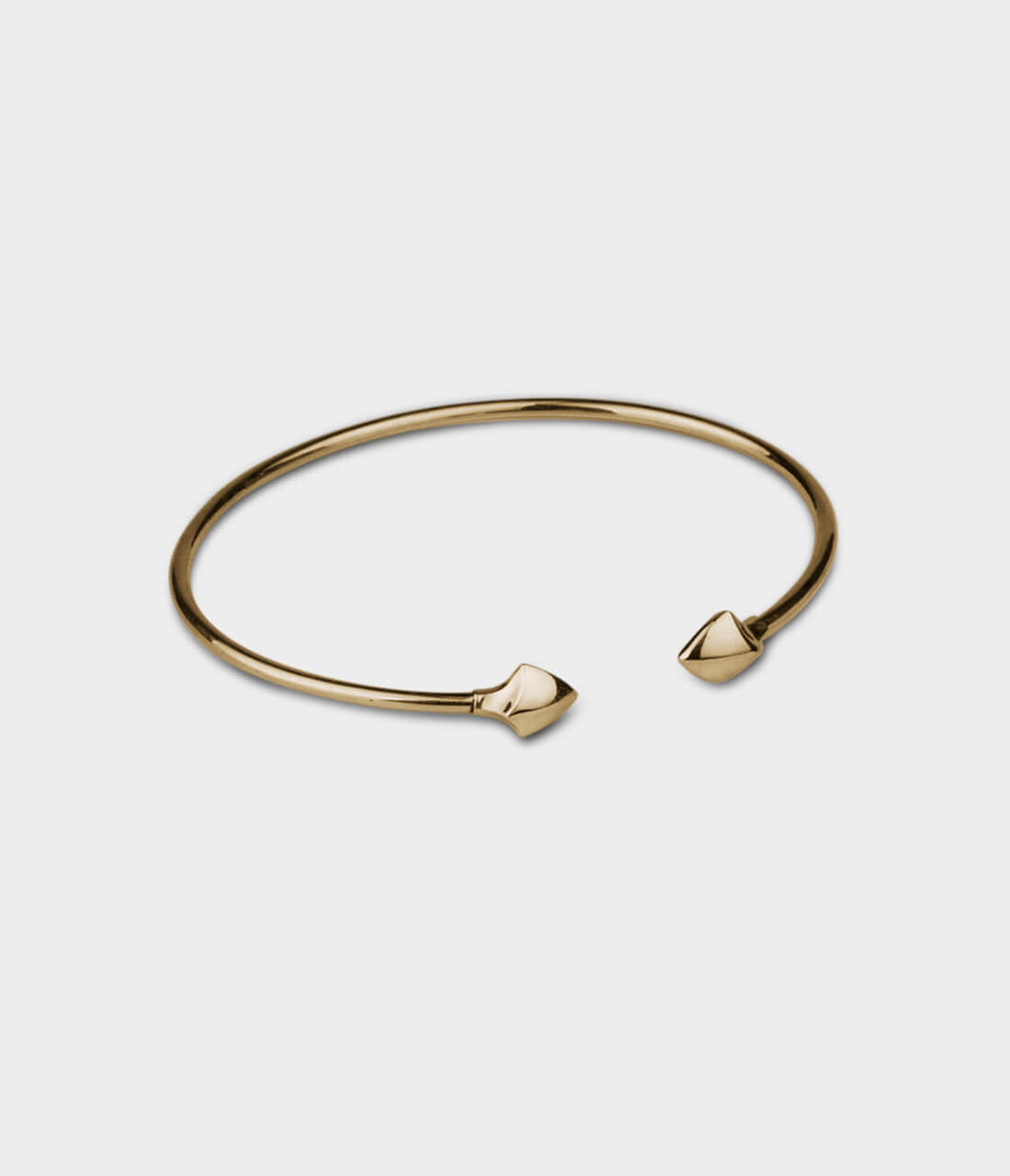 Dainty Arrowhead Bangle in 9ct Yellow Gold, Size Medium