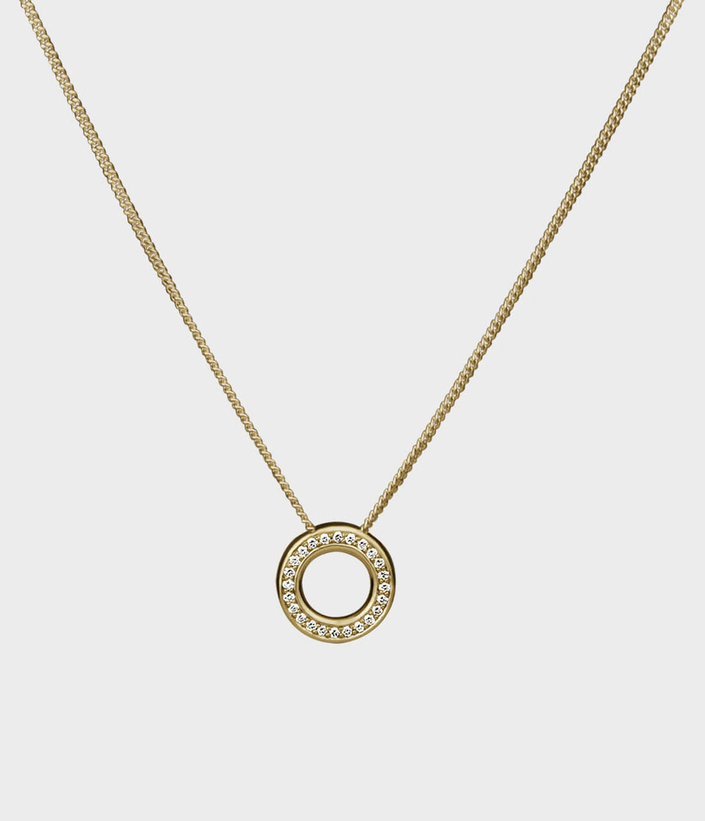 Diamond Mini Pop Necklace / 9ct yellow gold / Brilliant Cut Diamonds approx 0.1ct