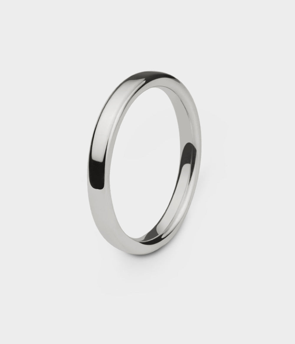 Ellipse Wedding Ring Extra Slim in Silver, Size M