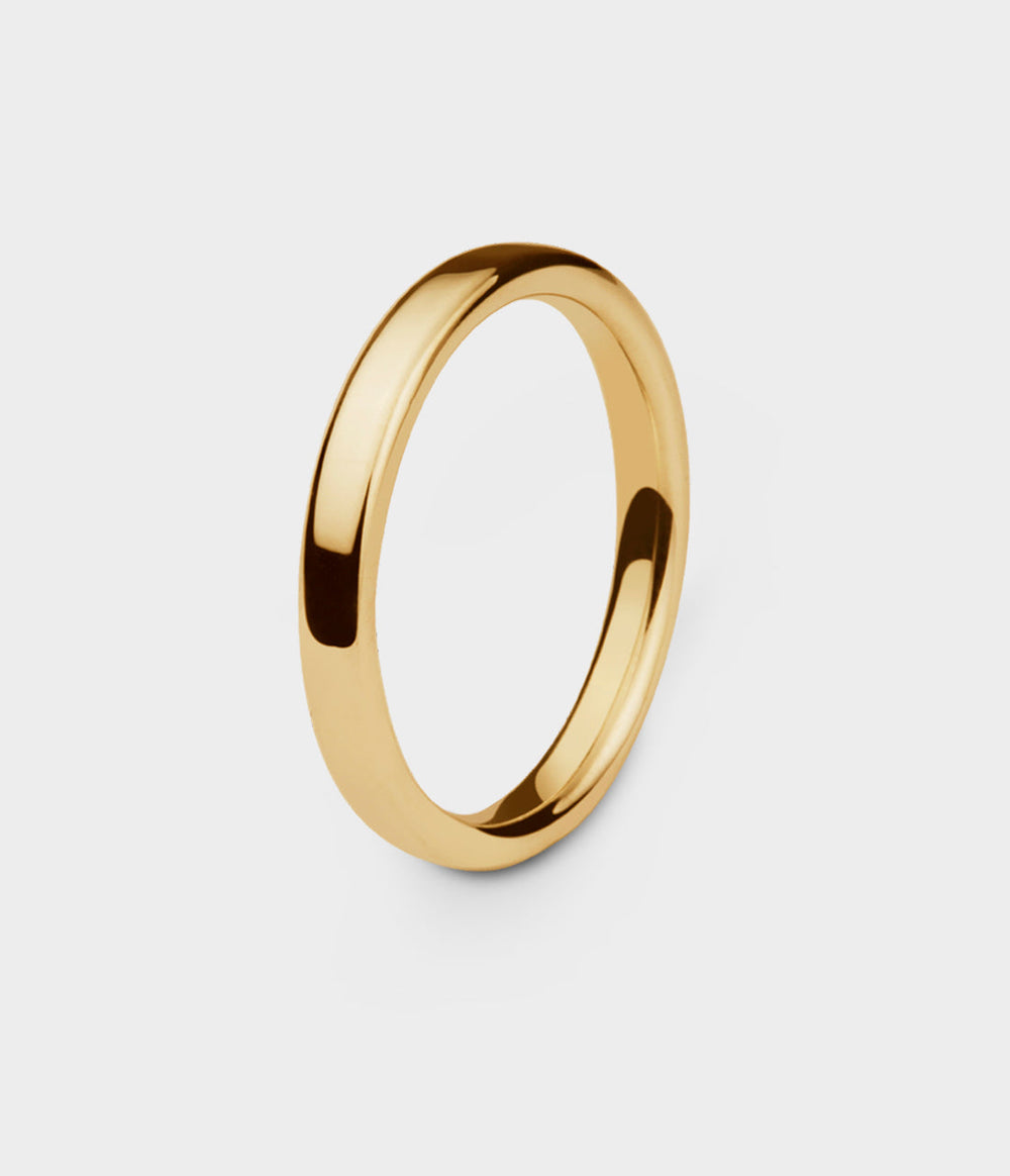 Elipse Wedding Ring Extra Slim with 18ct Yellow Gold, Size G1/2