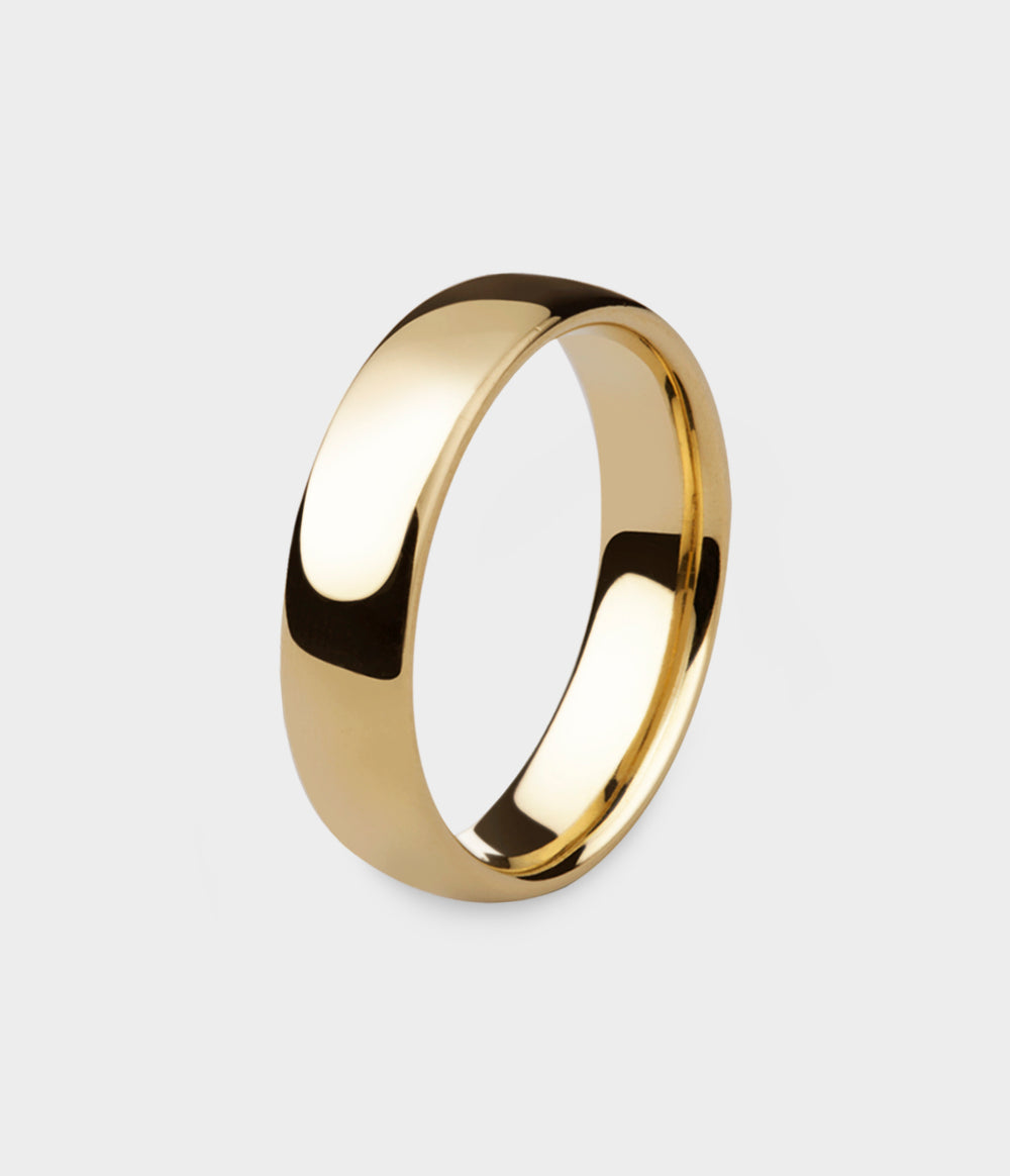Ellipse Wide Ring in 18ct Yellow Gold, Size W
