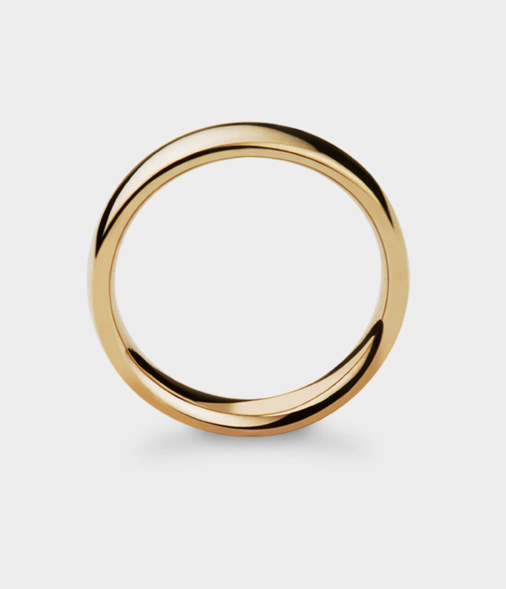 Elipse Slim Ring in 18ct White Gold, Size S - Front View