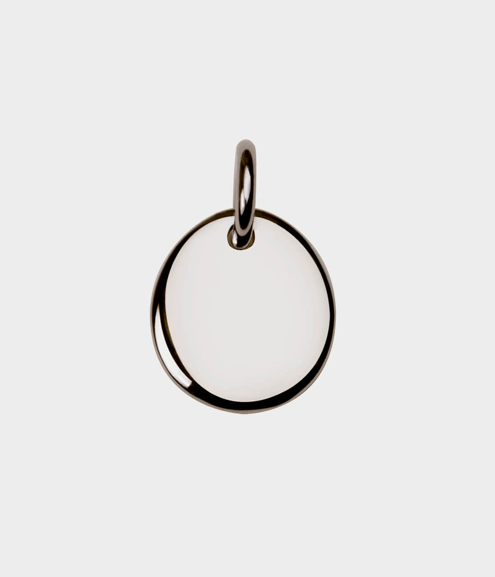 Engraving Disc Charm in 9ct White Gold