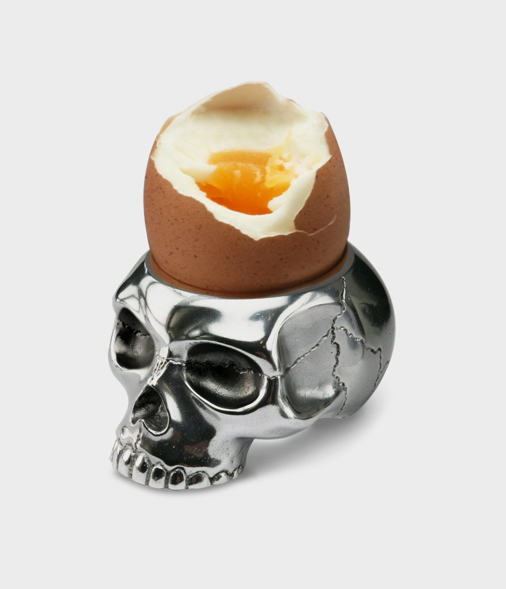 Gothic Skull Egg Cup in Aluminium
