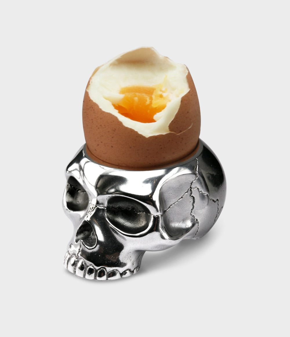 Gothic Skull Egg Cup in Sterling Silver