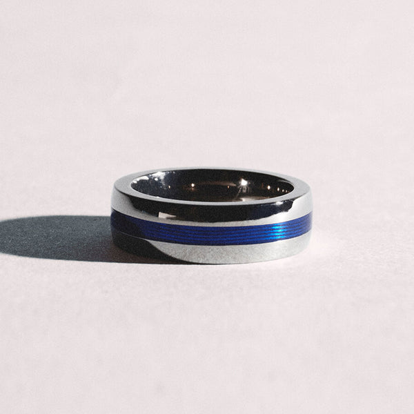 Enamel Geo Ring in Sterling Silver